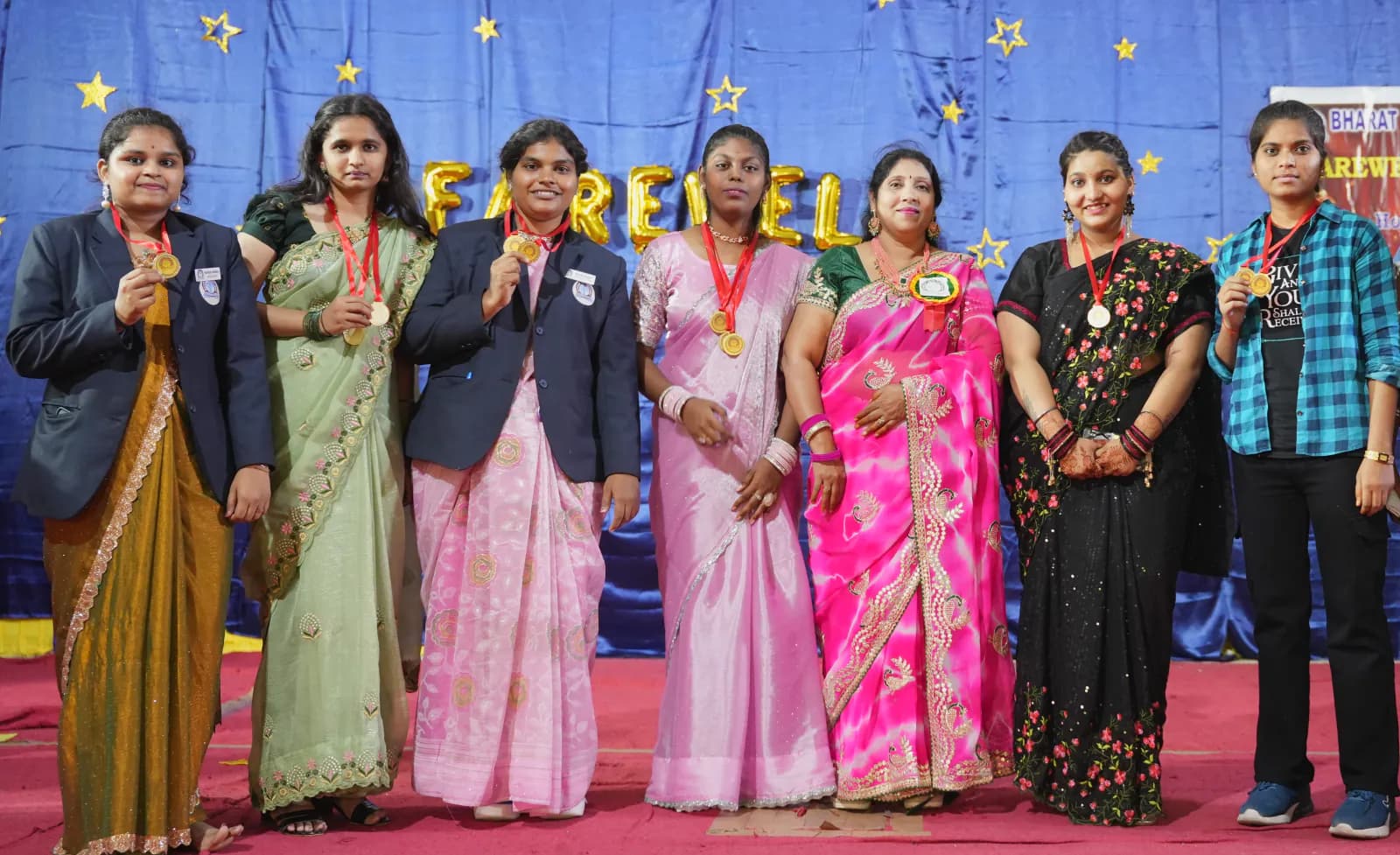 Students and faculty at an awards event