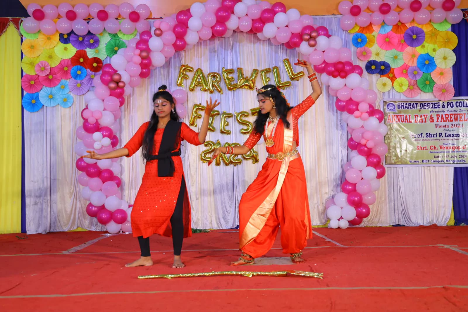 Students performing during a cultural event